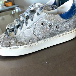 Silver glitter golden goose size 39.